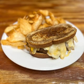 "Melt Down" Patty Melt on Rye