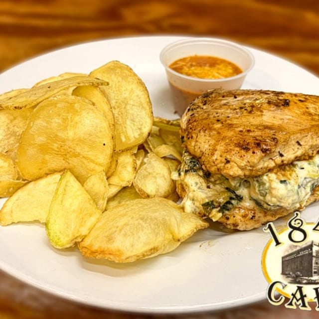 "Staircase" Spinach and Artichoke Stuffed Chicken.